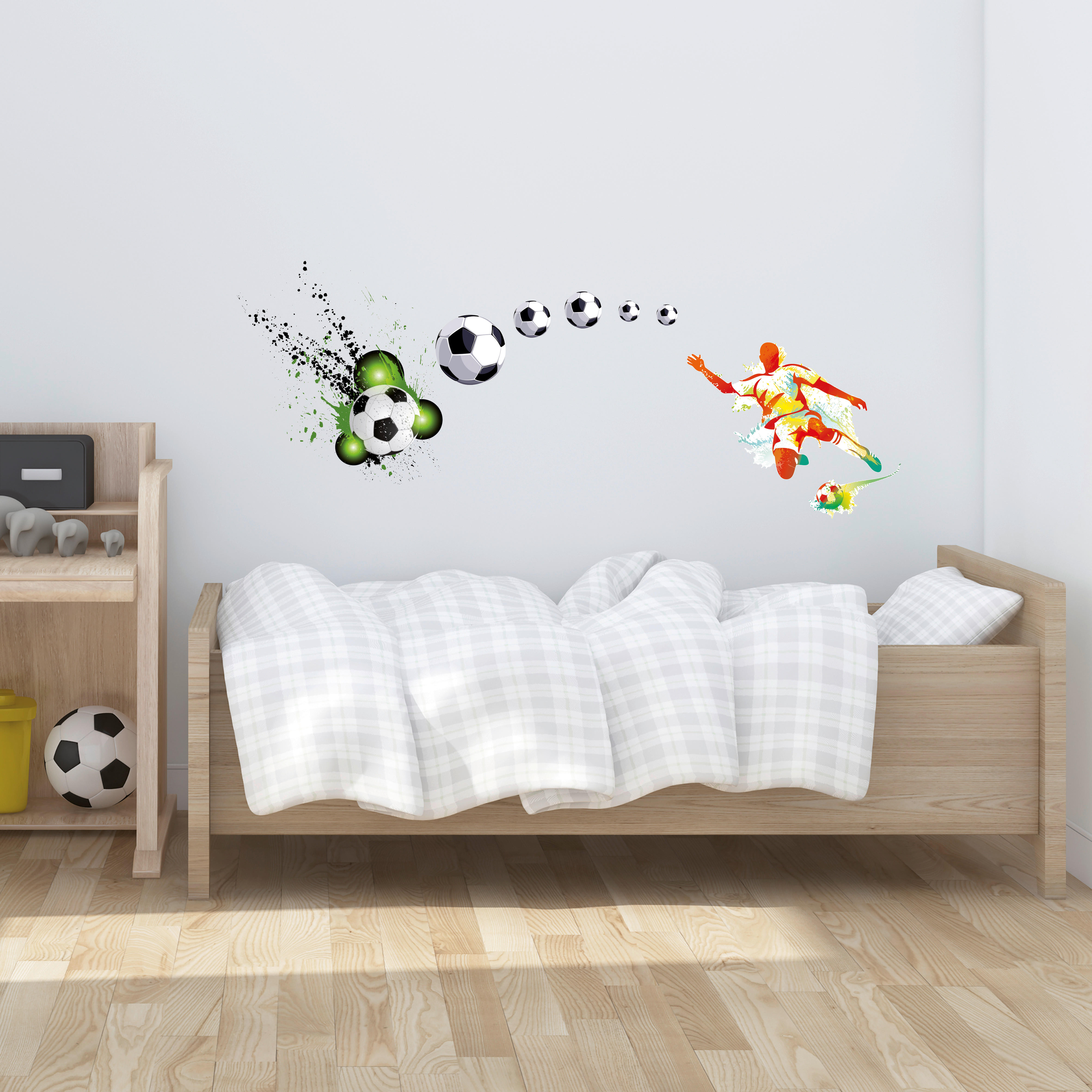 Dekosticker Fussball bunt B/L: ca. 50x70 cm 2 tlg. Dekosticker Fußball - bunt (50,00/70,00cm)