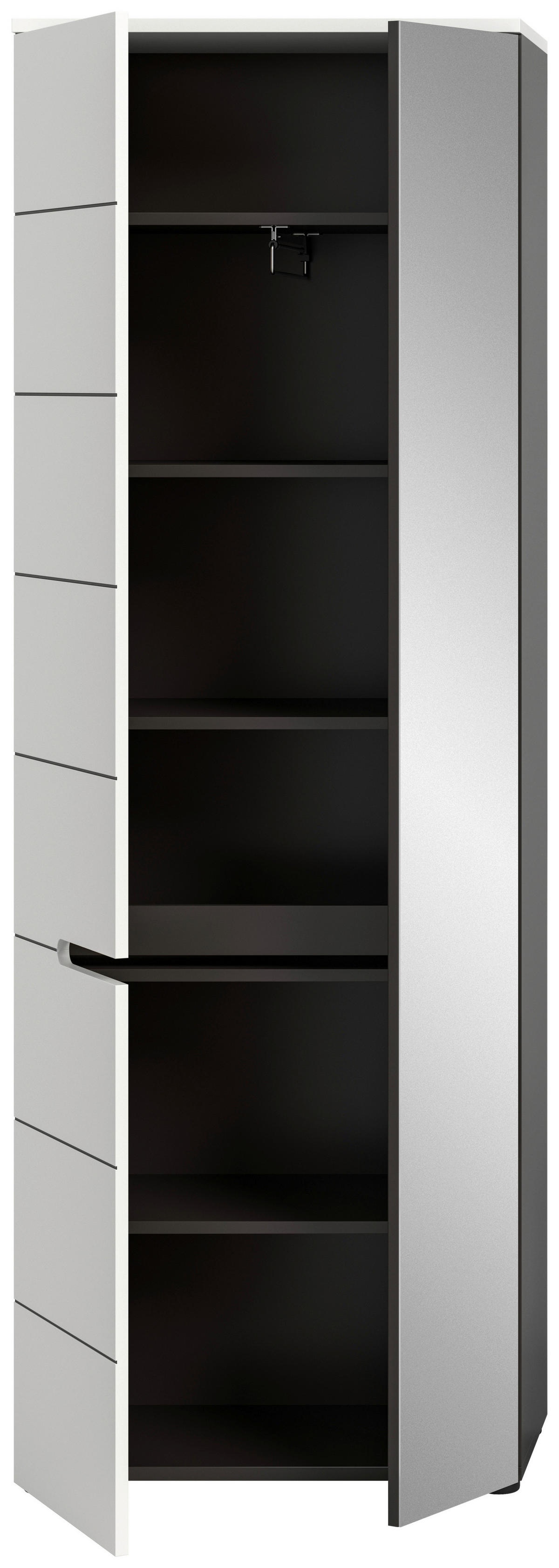 Garderobenschrank Canu basaltgrau Nachbildung weiß B/H/T: ca. 65x190x37 cm Canu - weiß/basaltgrau (65,00/190,00/37,00cm) - xonox.home
