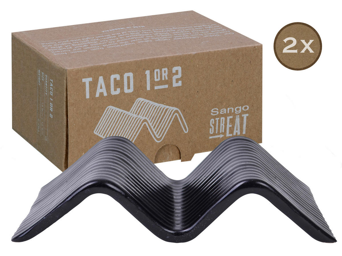 CreaTable Servierset Streat Taco Stand 1 schwarz Steinzeug B/L: ca. 10,5x14,5 cm Streat Taco Stand 1 - schwarz (10,50/14,50cm) - CreaTable