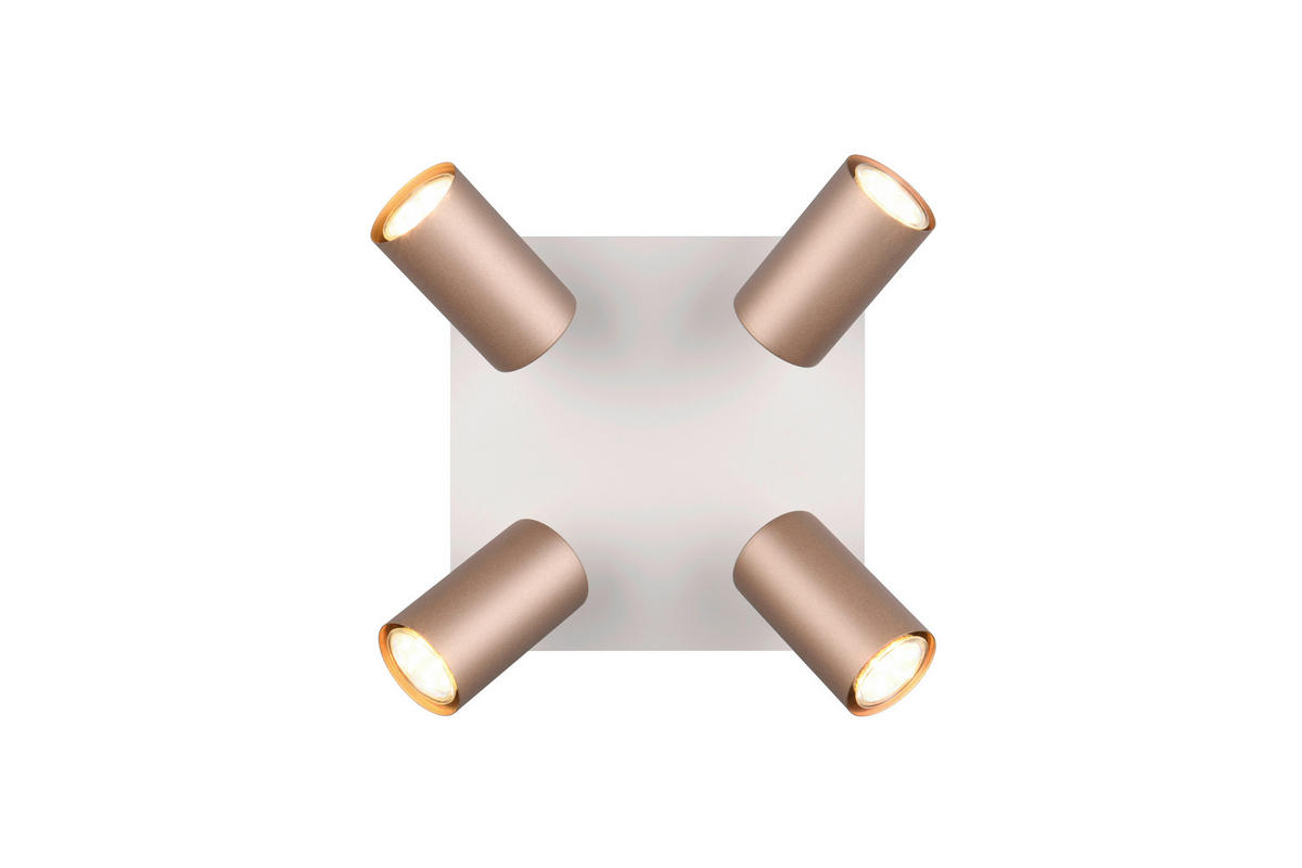 Reality Leuchten Spots kaffee Metall B/H/L: ca. 24x24x15 cm null 4 Brennstellen Spot_Marley_4 - kaffee (15,00/24,00/24,00cm) - Reality Leuchten