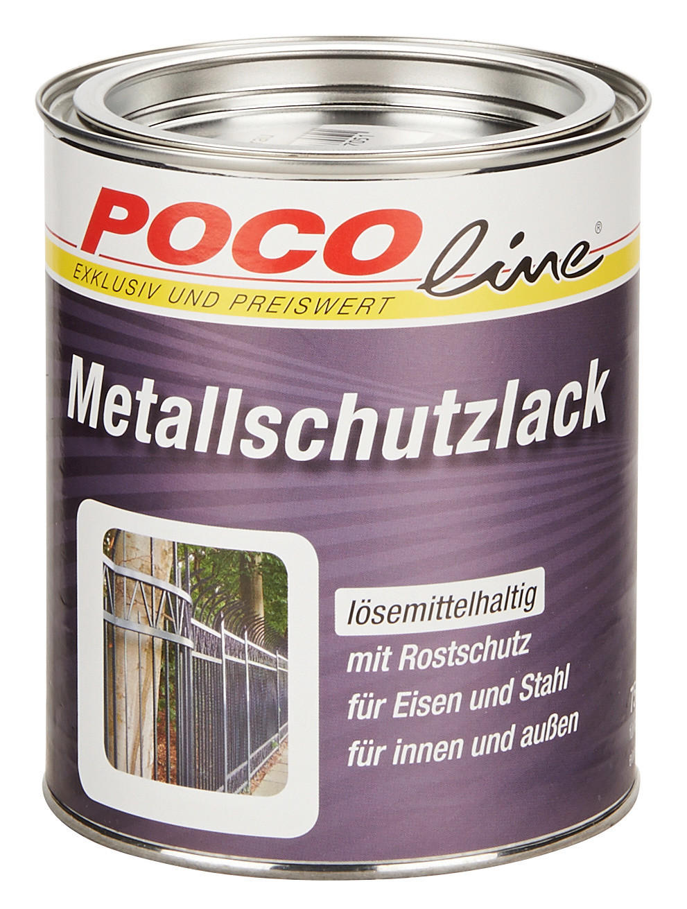 POCOline Metallschutzlack Silbergrau ca. 0,75 l Metallschutzlack 750ml - Silbergrau (10,00/12,00cm)