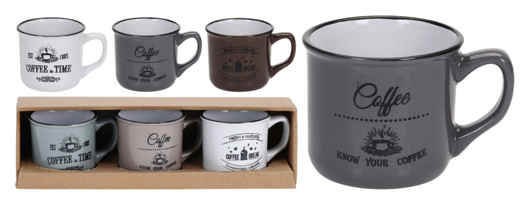 Becher 3er Set mehrfarbig Keramik Becher_3erSet 100ml - mehrfarbig