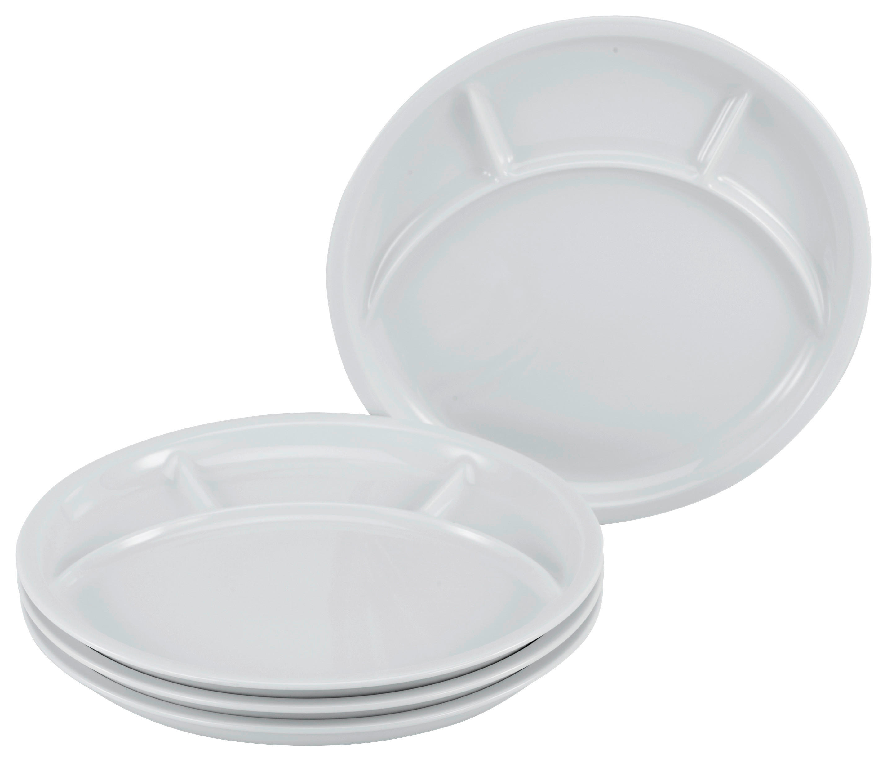 CreaTable Grill-/Fondueteller-Set UNIVERSAL weiß Porzellan UNIVERSAL - weiß - CreaTable
