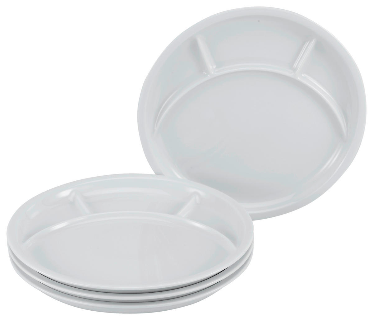 CreaTable Grill-/Fondueteller-Set UNIVERSAL weiß Porzellan UNIVERSAL - weiß - CreaTable