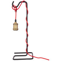 Kayoom Tischleuchte Tischleuchte_Musium 810 schwarz rot gold Eisen B/H/T: ca. 18x49x18 cm E27 1 Brennstellen Musium 810 - gold/rot (18,00/49,00/18,00cm) - Kayoom