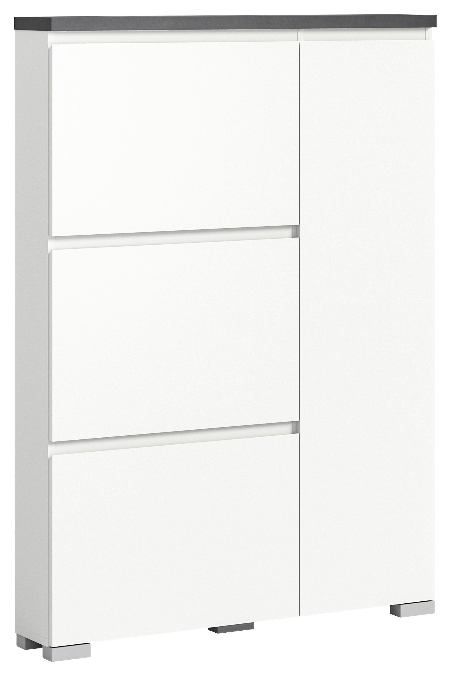 Schuhschrank Shoelove weiß grau B/H/T: ca. 95x130x18 cm Shoelove - weiß/grau (95,00/130,00/18,00cm) - xonox.home