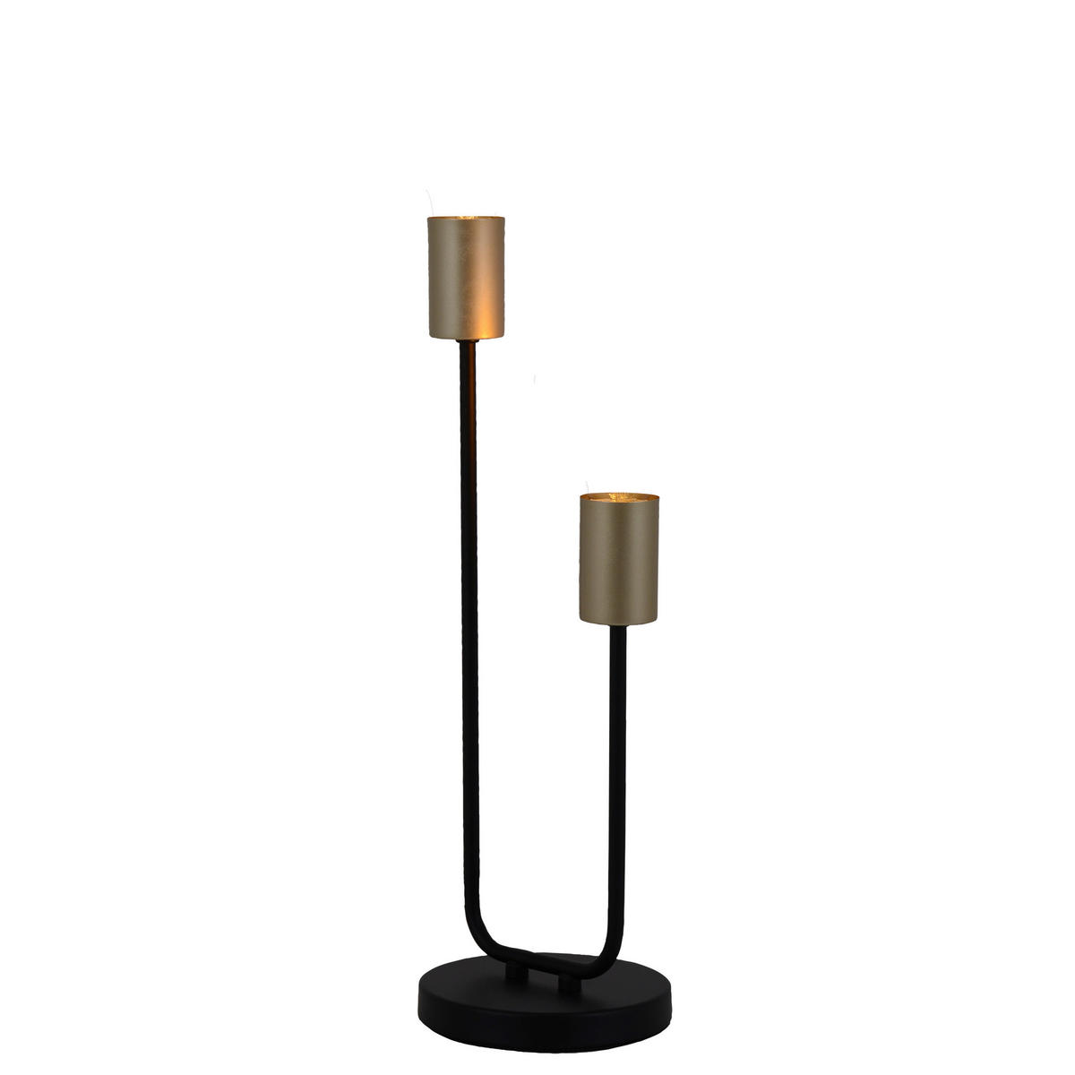 Näve Leuchten Tischleuchte 3169022 schwarz Metall B/H/T: ca. 14x45,3x14 cm E27 2 Brennstellen Modo - schwarz (14,00/45,30/14,00cm) - Näve Leuchten