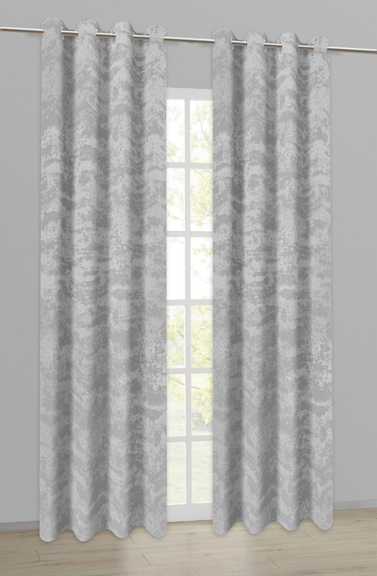 Ösenvorhang Wolke silber B/L: ca. 140x245 cm Wolke - silber (140,00/245,00cm)
