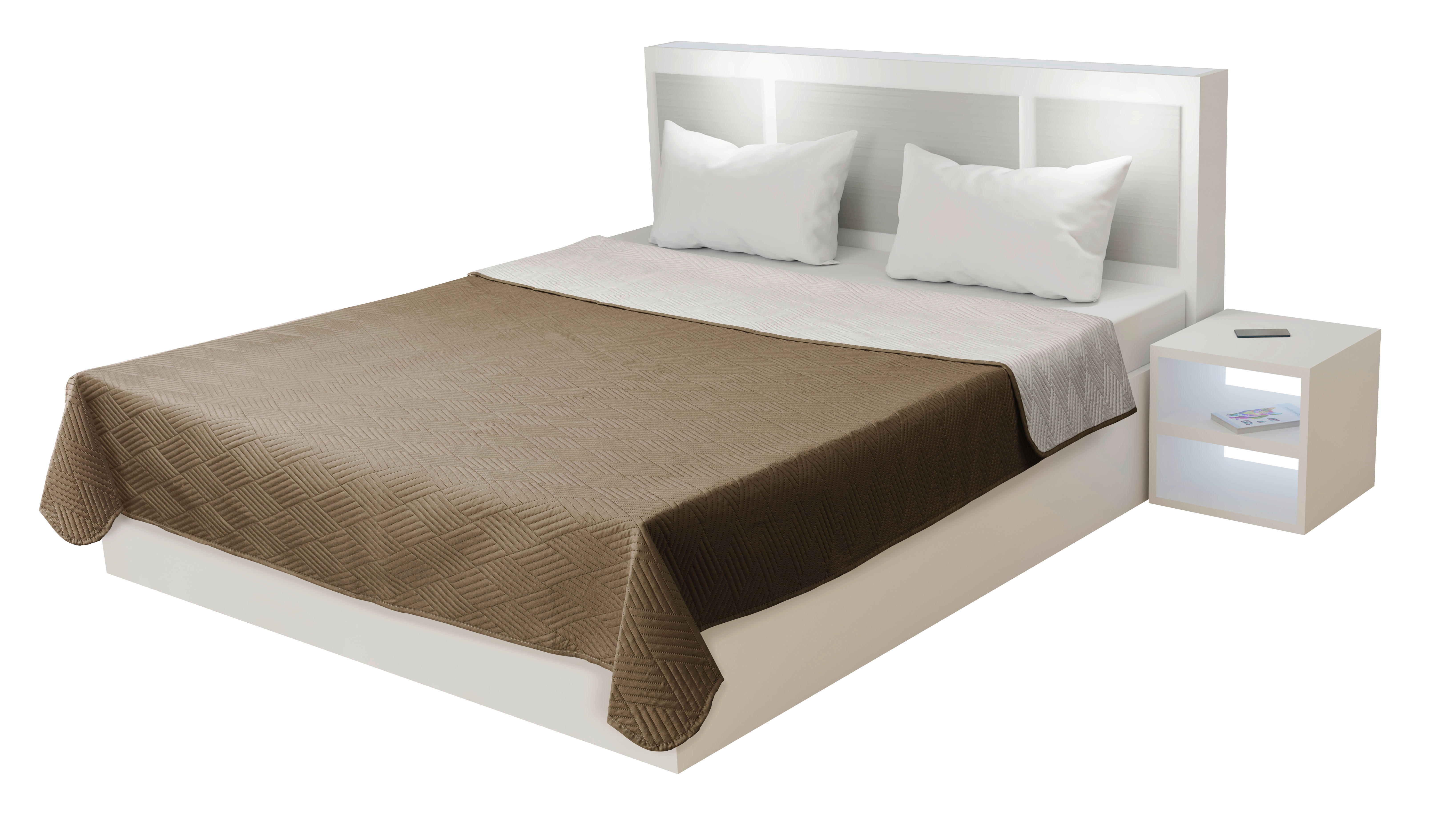 Tagesdecke Tagesdecke-Single 160x220 uni - braun/kitt (160,00/220,00cm) - Sensation
