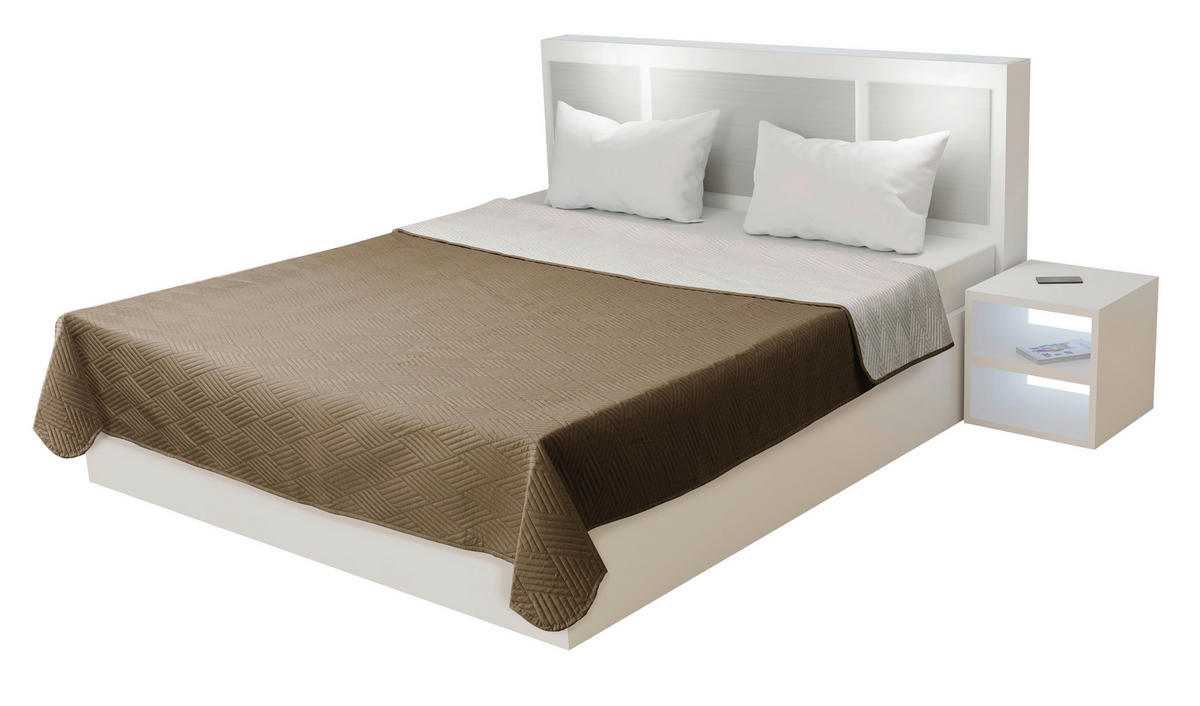 Tagesdecke Tagesdecke-Single 160x220 uni - braun/kitt (160,00/220,00cm) - Sensation
