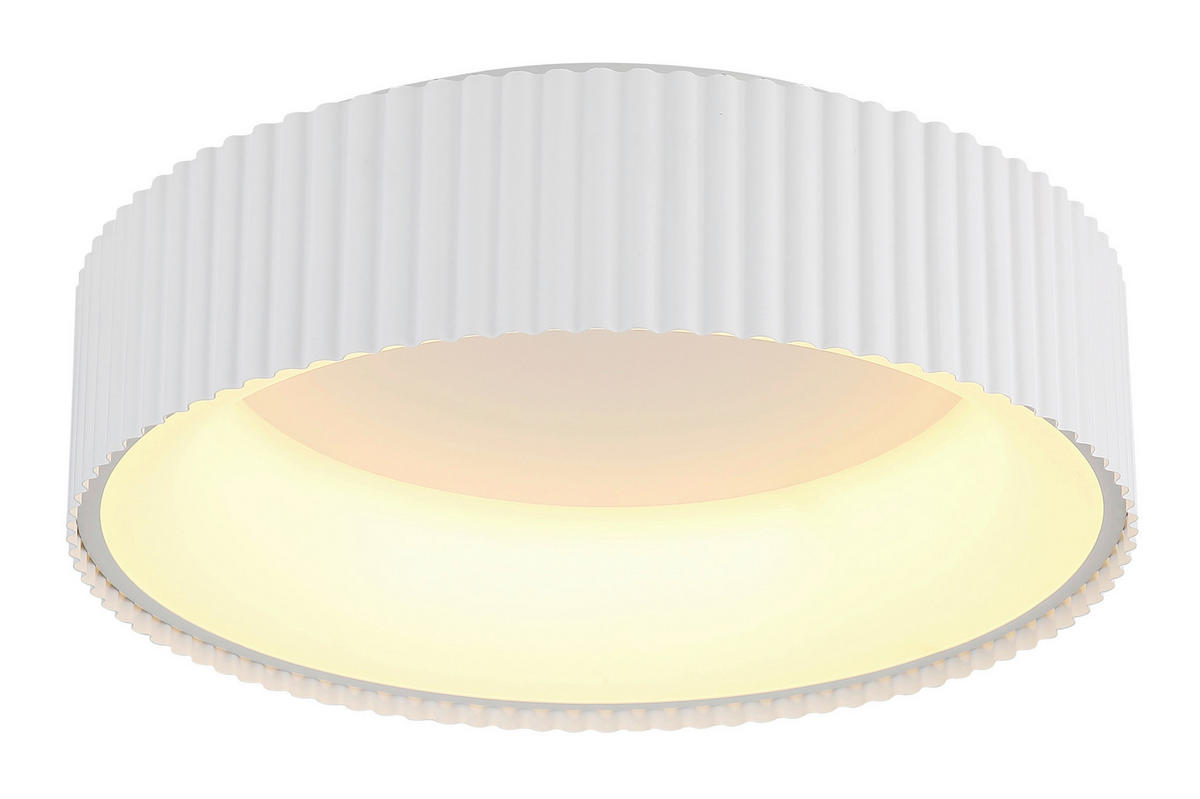 GLOBO LED-Deckenleuchte Opal weiß Metall Acryl H/D: ca. 13x46 cm 1 Brennstellen KEMP - weiß/Opal (46,00/13,00cm) - GLOBO