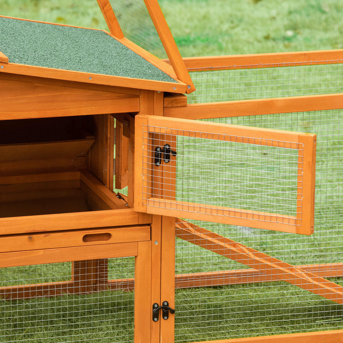 PawHut Stall orange Edelstahl B/H/L: ca. 58x156x68 cm Kleintierstall - orange (68,00/58,00/156,00cm) - PawHut