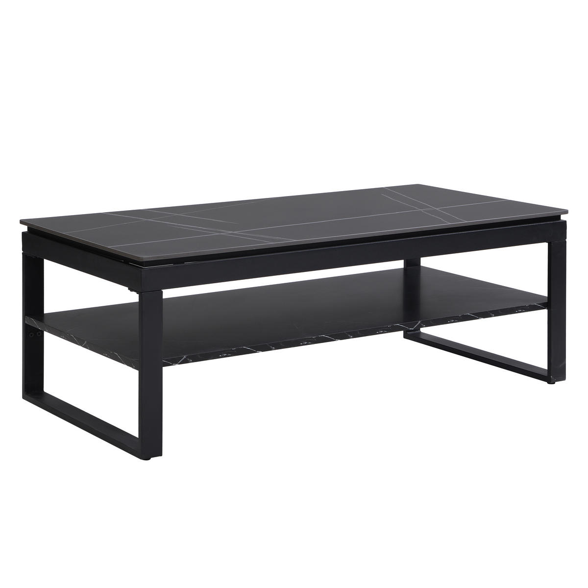 Couchtisch Mia schwarz Keramik Optik B/H/T: ca. 120x45x60 cm Mia - schwarz (120,00/45,00/60,00cm)