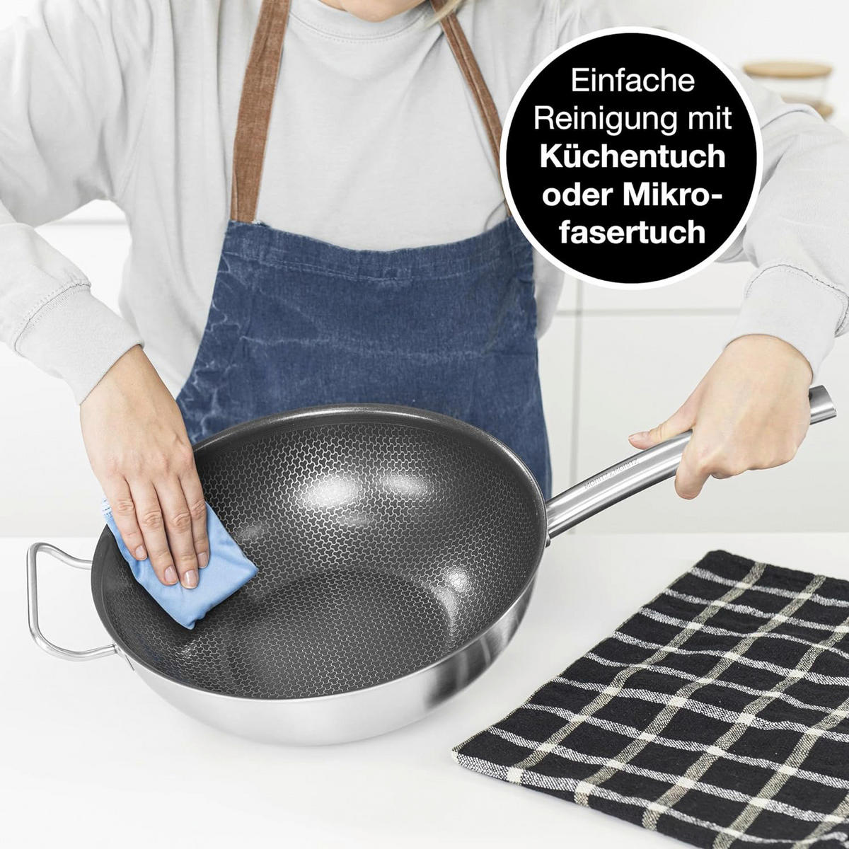 Moritz & Moritz Wokpfanne silber Aluminium Wokpfanne 30cm - silber - Moritz & Moritz