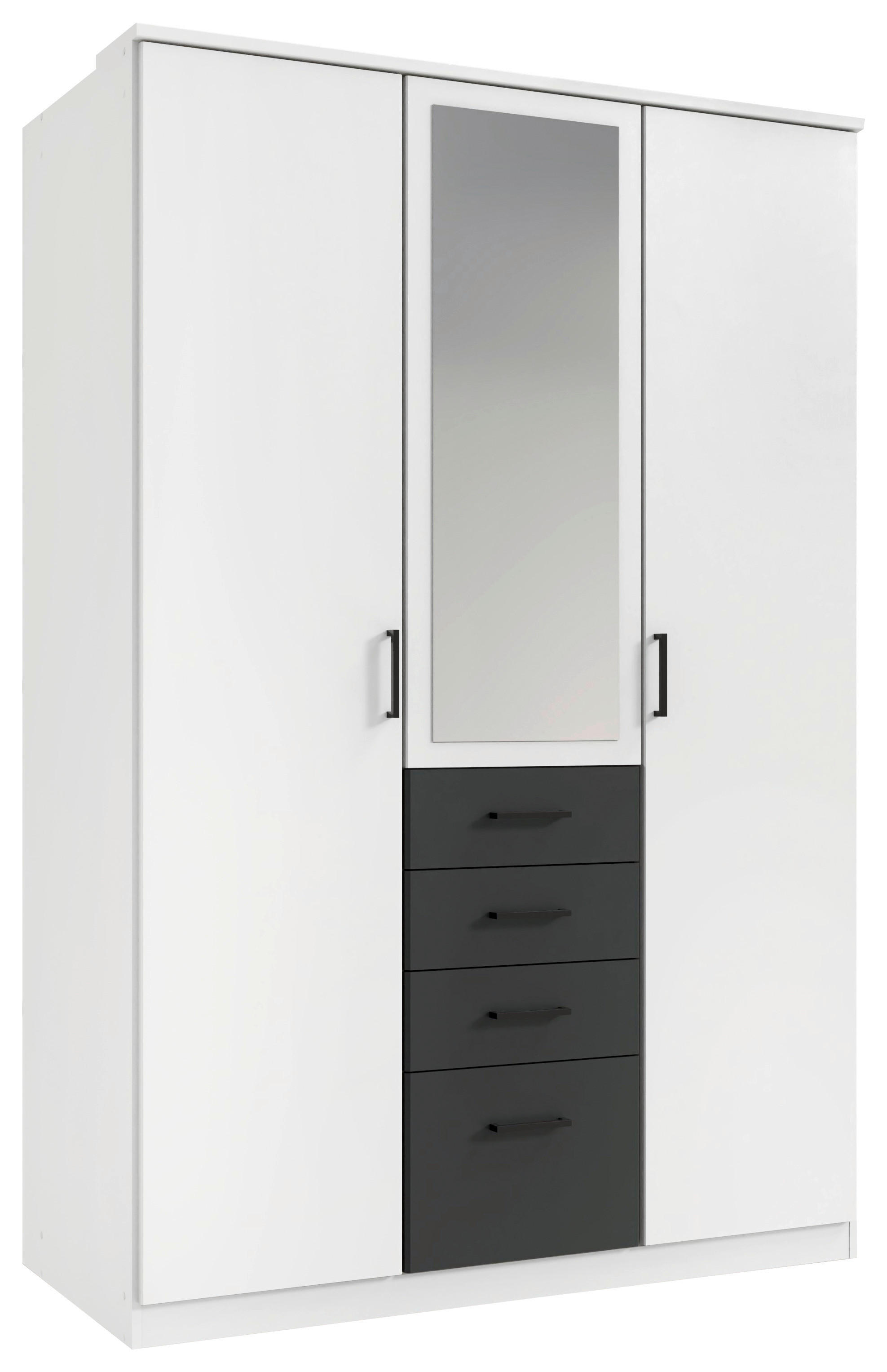 Kleiderschrank Cottbus weiß B/H/T: ca. 135x198x58 cm Cottbus - weiß/Graphit (135,00/198,00/58,00cm)