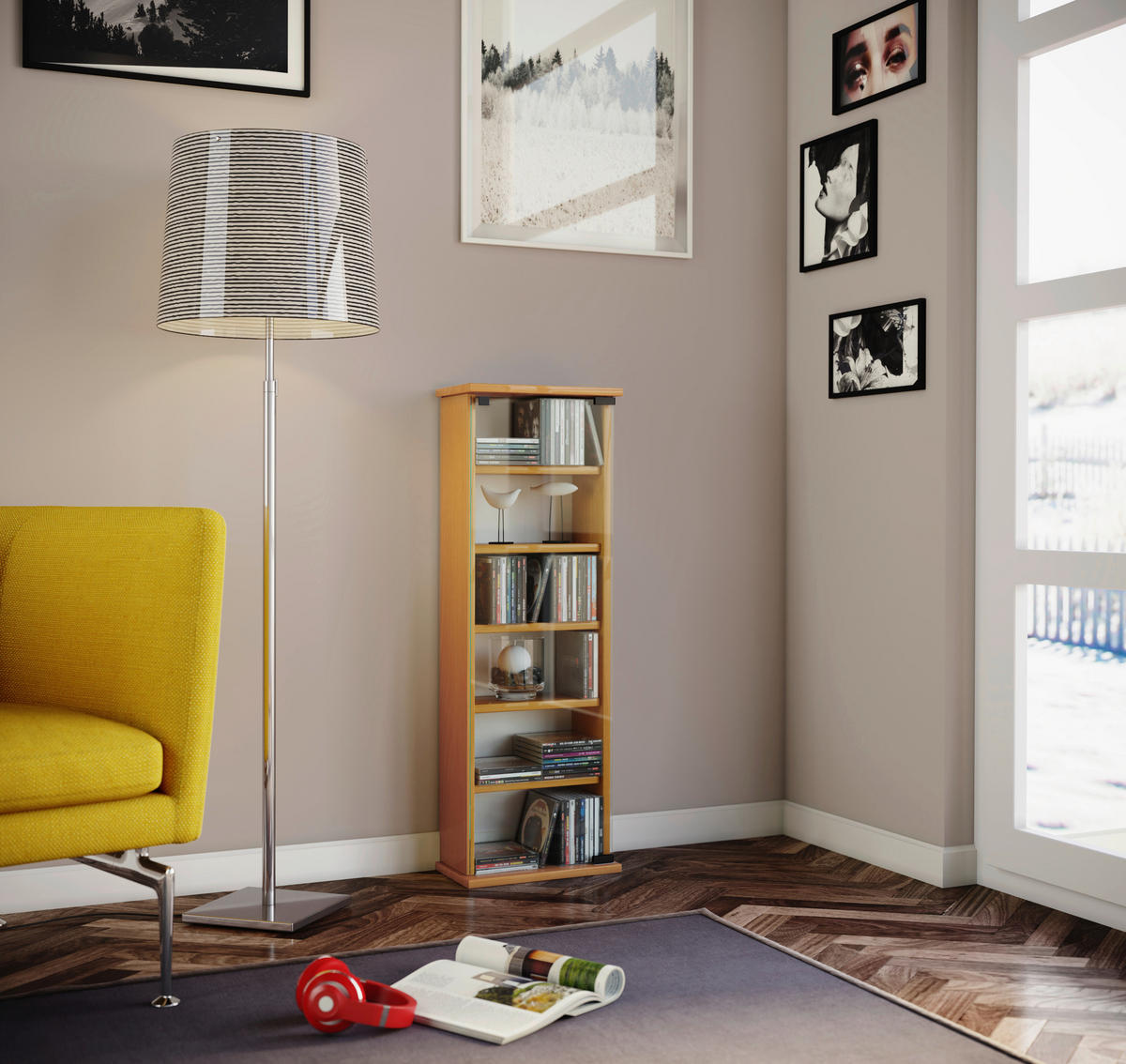 Regal Vetro buche Nachbildung Holzwerkstoff B/H/T: ca. 31x91,5x18 cm Vetro - buche (31,00/91,50/18,00cm) - VCM Möbel