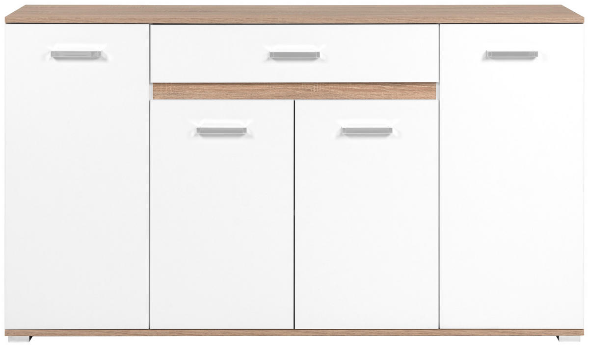 Sideboard Volos Eiche Sonoma Nachbildung weiß B/H/T: ca. 160x90x38 cm Volos - Eiche/weiß (160,00/90,00/38,00cm)