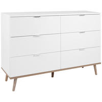 Kommode Göteborg weiß Eiche Sonoma Nachbildung B/H/T: ca. 120x87x40 cm Göteborg - Eiche/weiß (120,00/87,00/40,00cm)