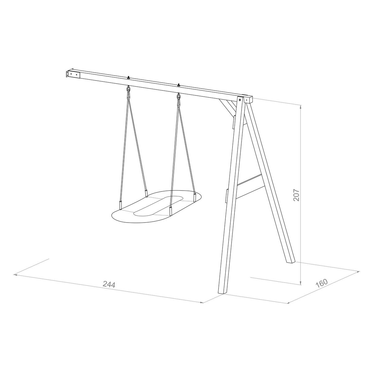 AXI Nest-Anbauschaukel Roxy braun B/H/L: ca. 244x207x160 cm Roxy - braun/weiß (160,00/244,00/207,00cm) - AXI