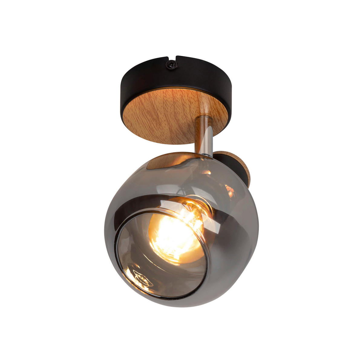 Näve Leuchten Wandleuchte schwarz Glas Metall B/H/T: ca. 14x16x10 cm FUMOSO - schwarz (14,00/16,00/10,00cm) - Näve Leuchten
