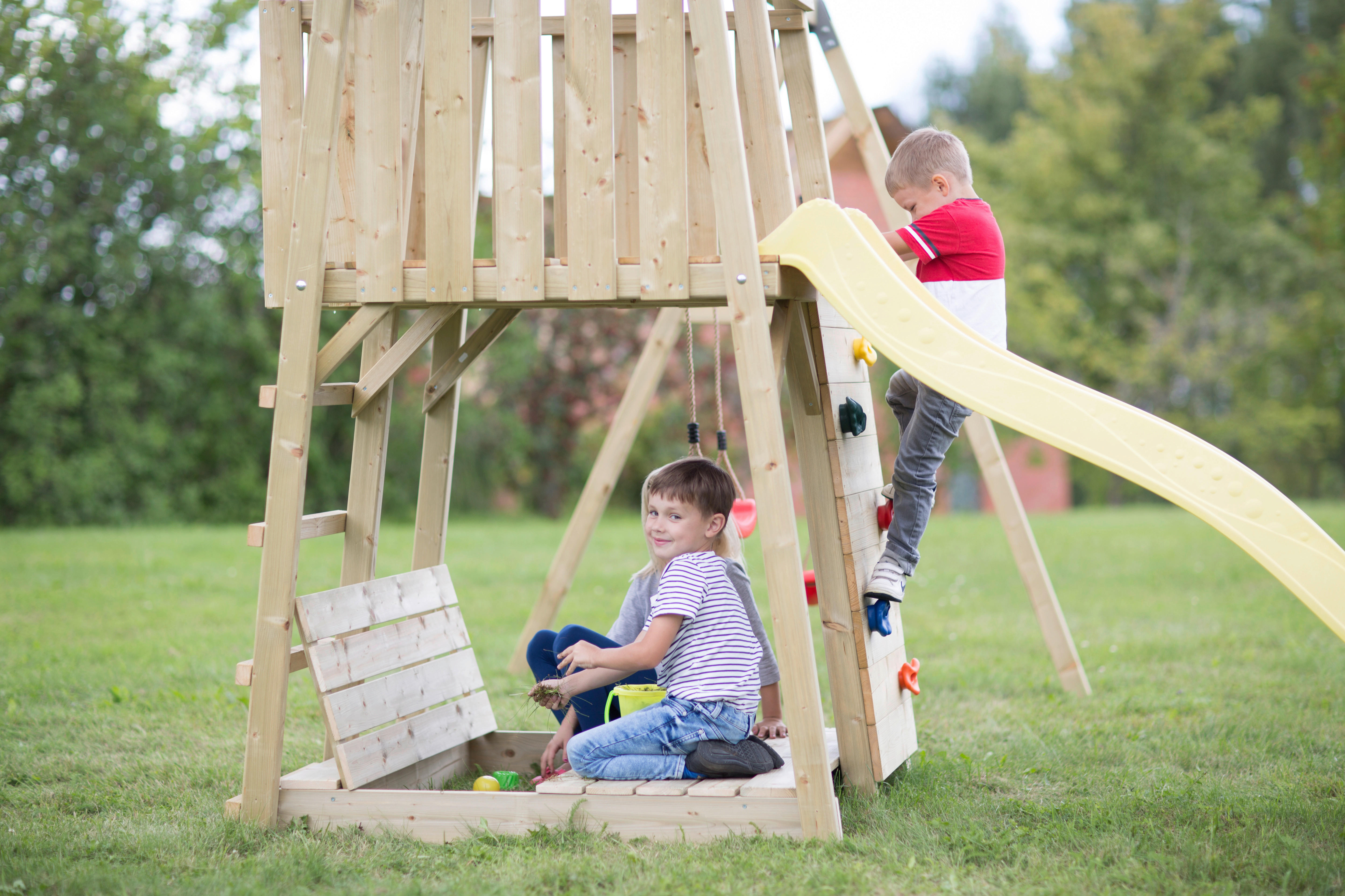 Wendi Toys Stelzenspielhaus Pinguin natur B/H/L: ca. 340x270x280 cm Pinguin - natur (280,00/340,00/270,00cm) - Wendi Toys