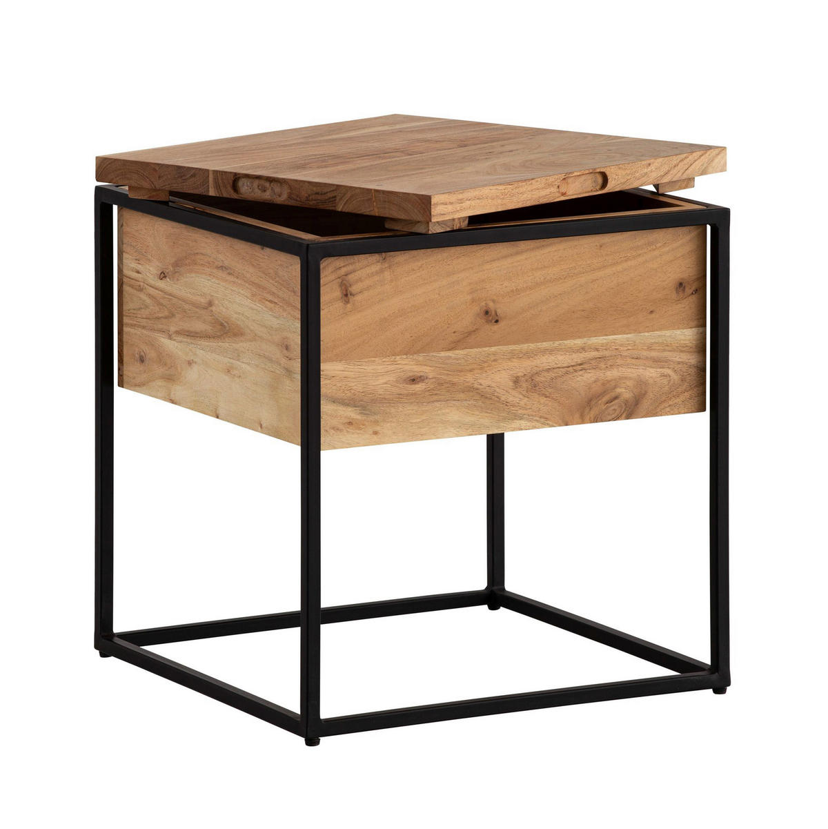 Beistelltisch Akazie B/H/T: ca. 47x52x47 cm Beistelltisch - (47,00/52,00/47,00cm) - Wohnling