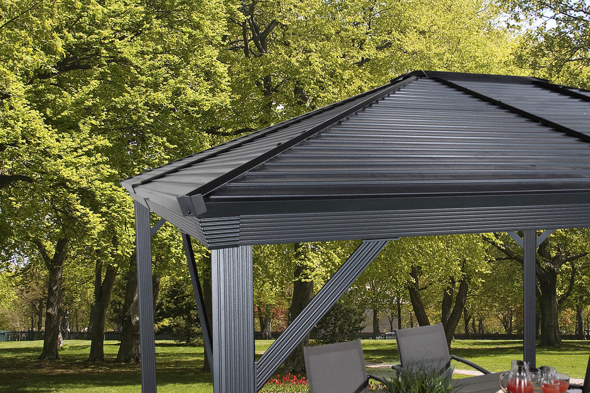 Sojag Pavillon Ventura anthrazit Stahl B/H/L: ca. 296x260x296 cm Ventura - anthrazit (296,00/296,00/260,00cm) - Sojag