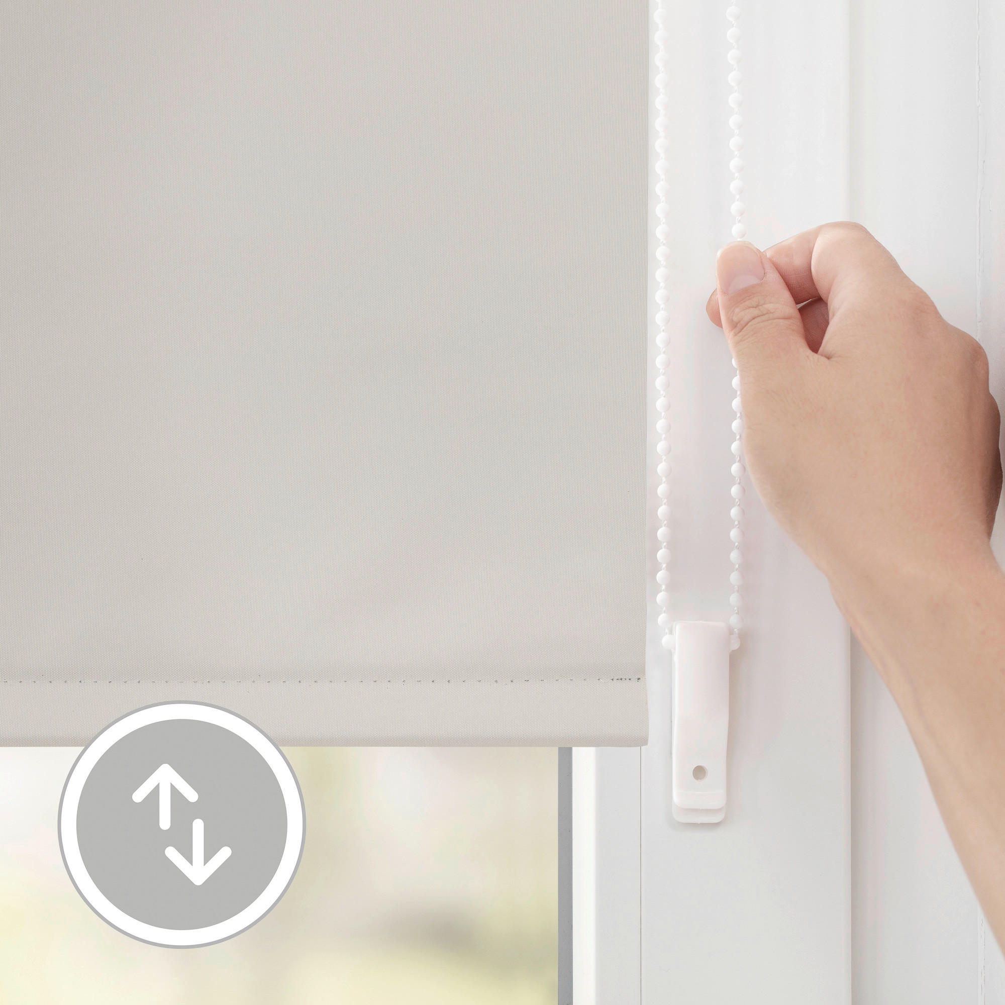 Thumbnail - LICHTBLICK Thermo Klebe-/Klemmrollo Verdunklungsqualität creme B/L: ca. 70x220 cm