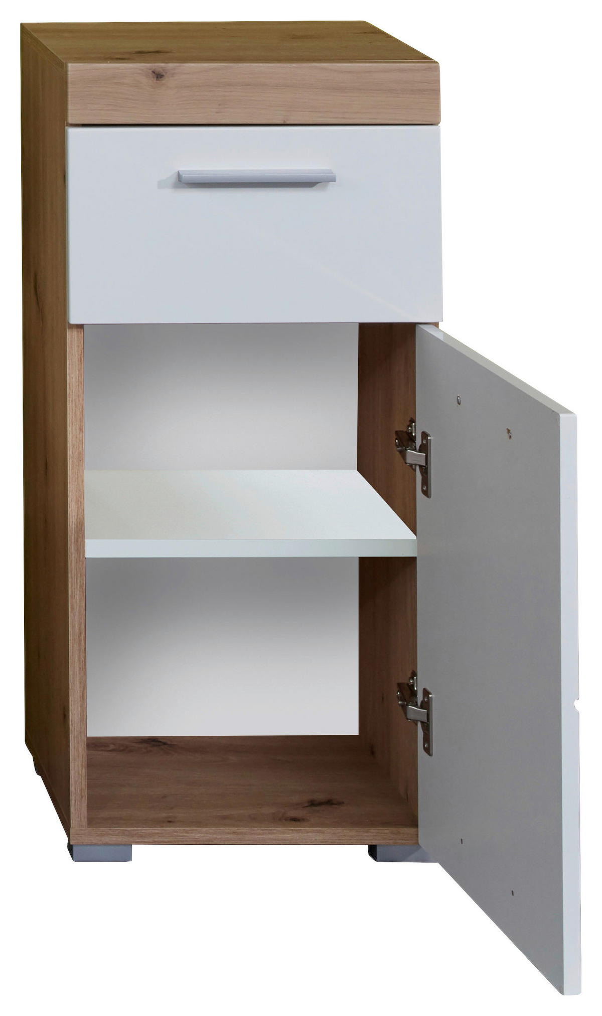 Stauraumelement Amanda weiß Hochglanz Asteiche Nachbildung B/H/T: ca. 37x79x31 cm Amanda - weiß (37,00/79,00/31,00cm) - Trendteam