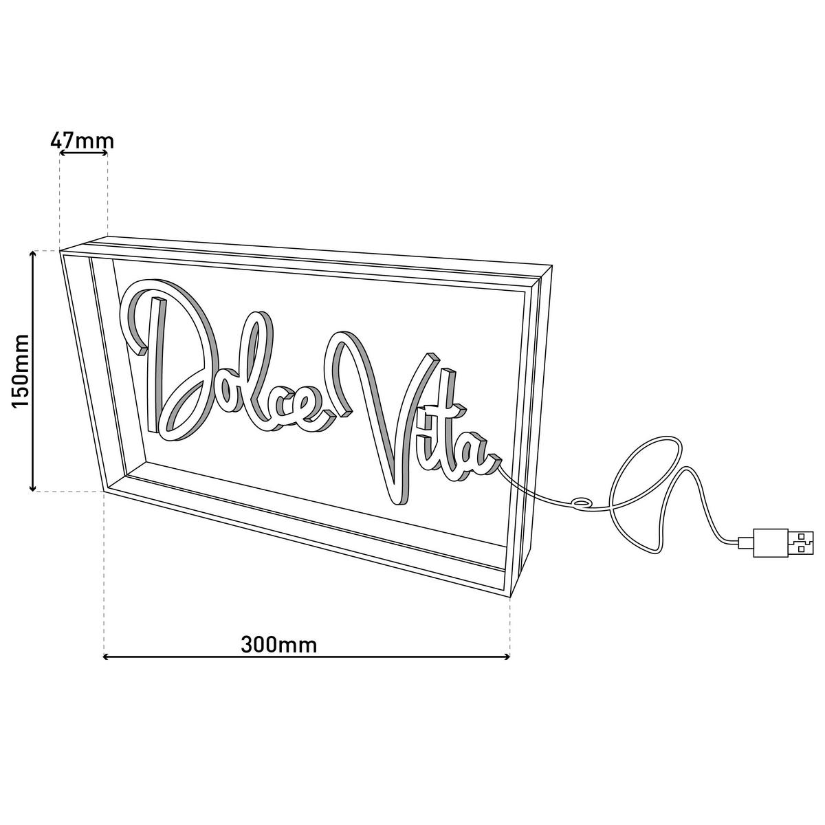 Näve Leuchten LED-Schriftzug klar Kunststoff B/H/T: ca. 30x15x4,7 cm DOLCE VITA - klar (30,00/15,00/4,70cm) - Näve Leuchten