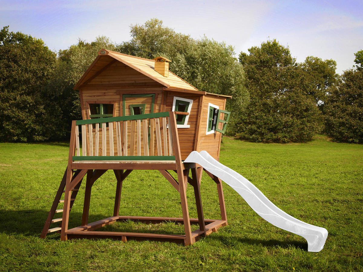 AXI Spielhaus Max braun B/H/L: ca. 432x288x193 cm Max - braun/weiß (193,00/432,00/288,00cm) - AXI