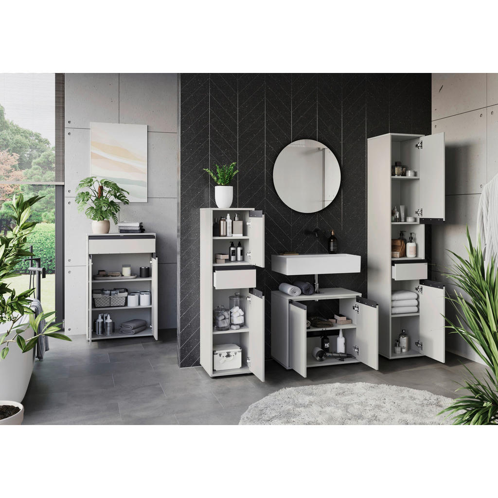 Thumbnail - Schrank 2201-186 steingrau B/H/T: ca. 33x121x34 cm