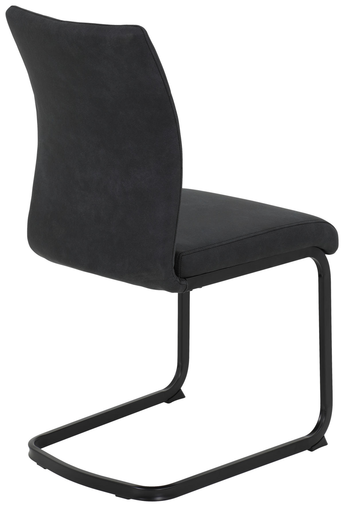 Stuhl 2er Set PIA anthrazit Vintage schwarz Microfaser Metall B/H/T: ca. 42x89x59 cm 2er Set PIA - schwarz/anthrazit (42,00/89,00/59,00cm) - Hela