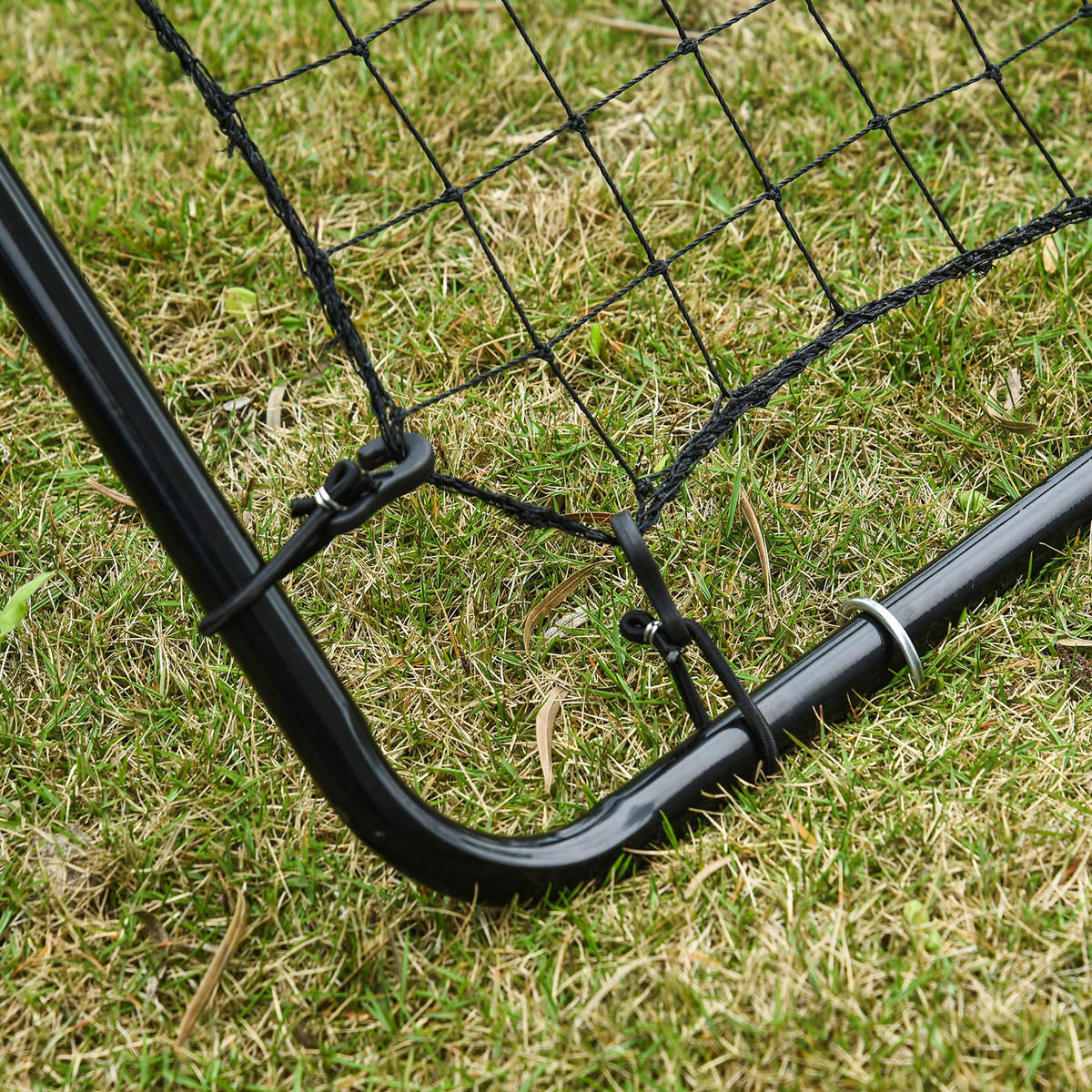 HOMCOM Netzrückprallwand Rebounder schwarz B/H/L: ca. 90x140x80 cm Netzrückprallwand_Rebounder_Tor - schwarz (80,00/90,00/140,00cm) - HOMCOM