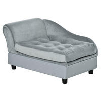 PawHut Hundesofa hellblau Holz B/H/T: ca. 76x42x45 cm Hundesofa - hellblau (76,00/42,00/45,00cm) - PawHut