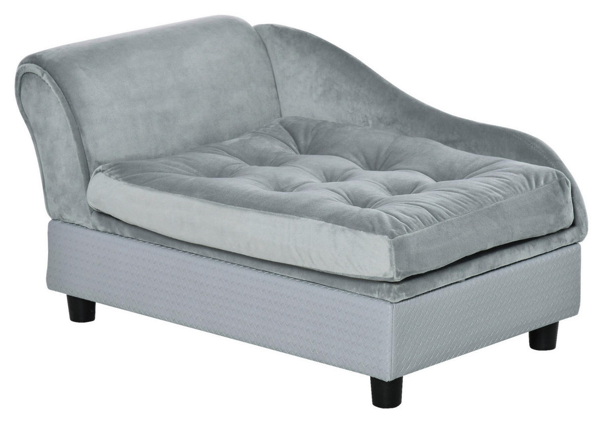 PawHut Hundesofa hellblau Holz B/H/T: ca. 76x42x45 cm Hundesofa - hellblau (76,00/42,00/45,00cm) - PawHut