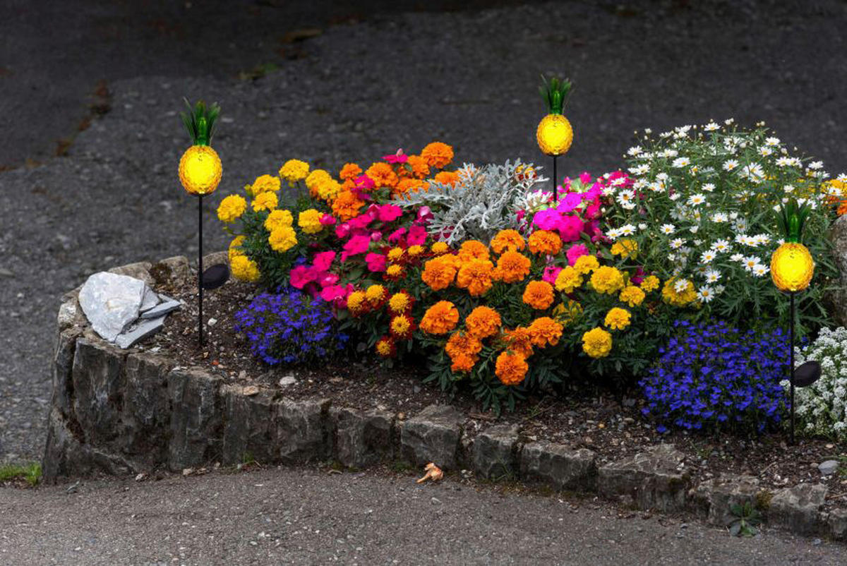 LED-Solar Erdspieß NV5231598 orange Kunststoff B/H/T: ca. 10x8x10 cm Ananas - orange (10,00/8,00/10,00cm) - Näve Leuchten