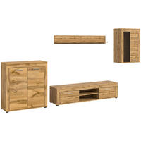 Wohnwand Jam Eiche Wotan Nachbildung B/H/T: ca. 330x169x35 cm Jam - Eiche (330,00/169,00/35,00cm) - xonox.home