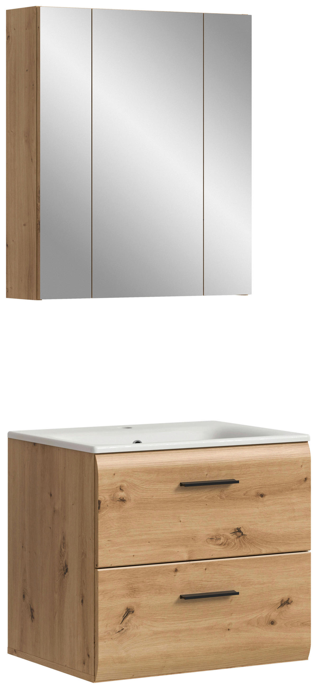 Badezimmer-Set Ice Artisan Oak Nachbildung B/H/T: ca. 60x185x46 cm Ice - (60,00/185,00/46,00cm) - xonox.home