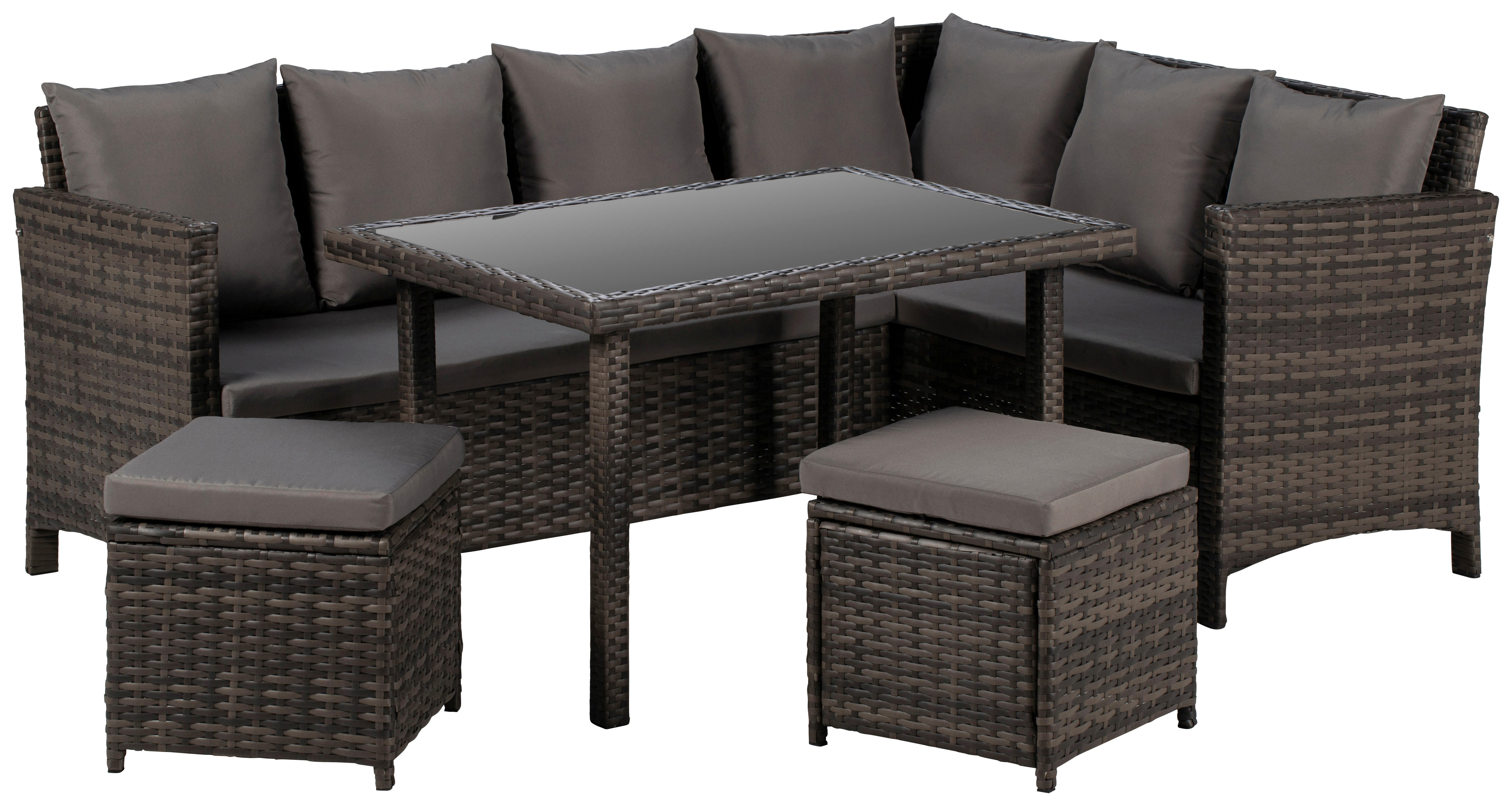 Gartensitzgruppe Sunny anthrazit Polyrattan Sunny - anthrazit/grau