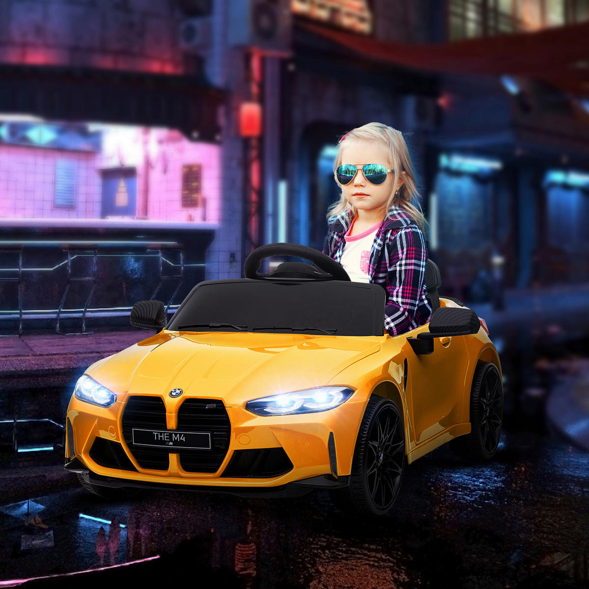 AIYAPLAY Kinder-Elektroauto gelb B/H/L: ca. 69,5x51x108 cm Kinder-Elektroauto - gelb (108,00/69,50/51,00cm) - AIYAPLAY