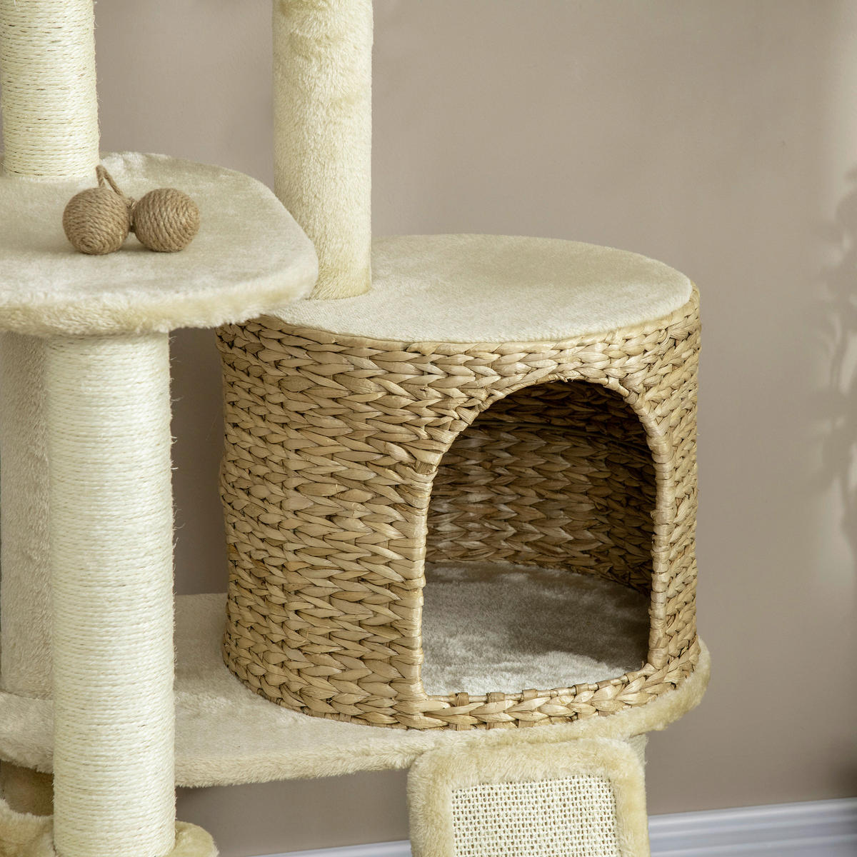PawHut Kratzbaum beige Spanplatte B/H/L: ca. 60x60x150 cm Kratzbaum - beige (150,00/60,00/60,00cm) - PawHut