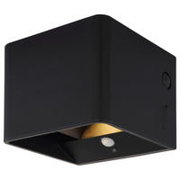 GLOBO LED-Wandleuchte klar mattschwarz PVC Kunststoff Metall B/H/L: ca. 10,1x8x10,2 cm 1 Brennstellen VERONIKA - klar/mattschwarz (10,20/10,10/8,00cm) - GLOBO