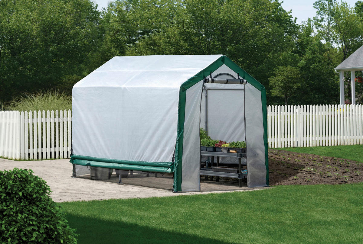 ShelterLogic Foliengewächshaus B/H/T: ca. 180x200x240 cm Foliengewächshaus - weiß/grün (180,00/200,00/240,00cm) - ShelterLogic