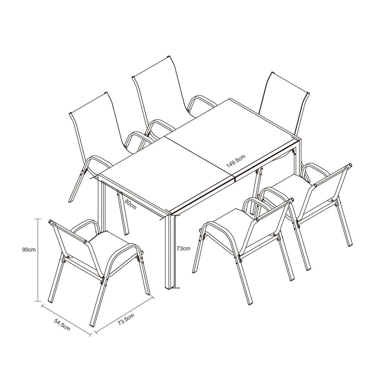 POCOline Gartensitzgruppe Tomar hellgrau Stahl Tomar - hellgrau - POCOline