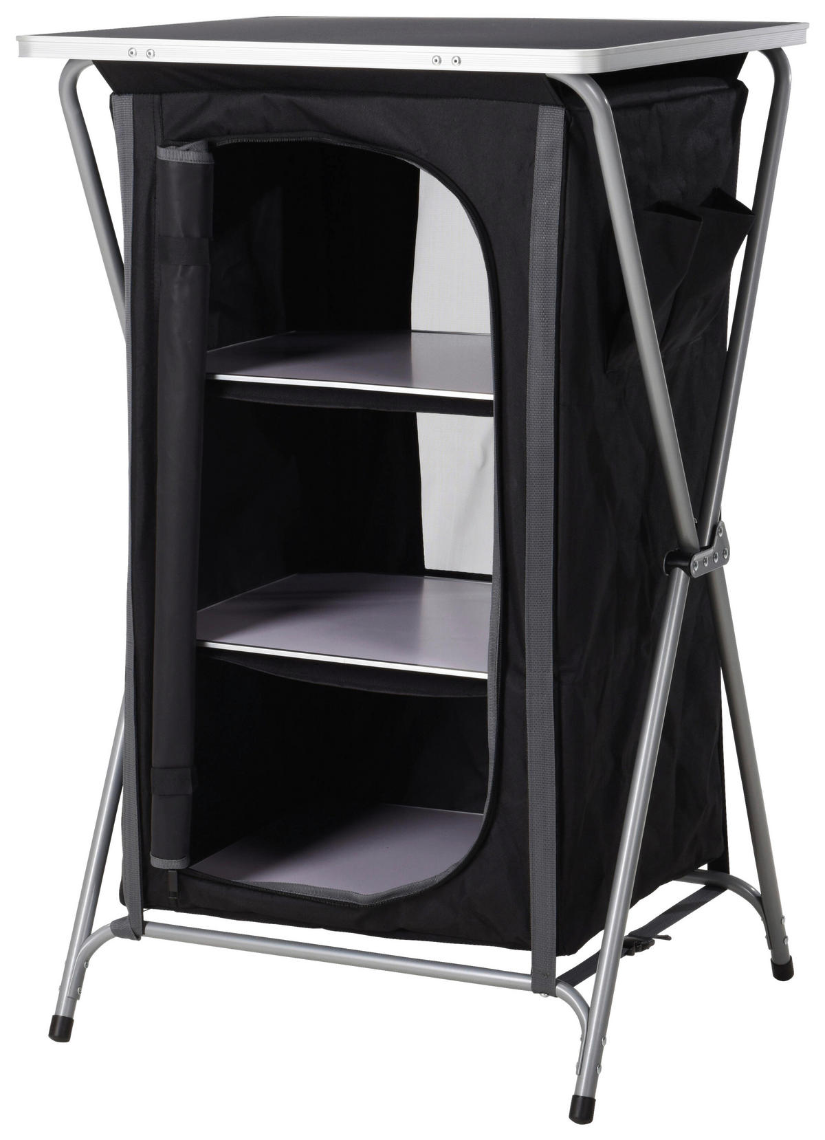 Campingschrank B/H/L: ca. 61,5x11,5x59 cm Campingschrank_mit_Tisch_faltbar - schwarz (59,00/61,50/11,50cm)