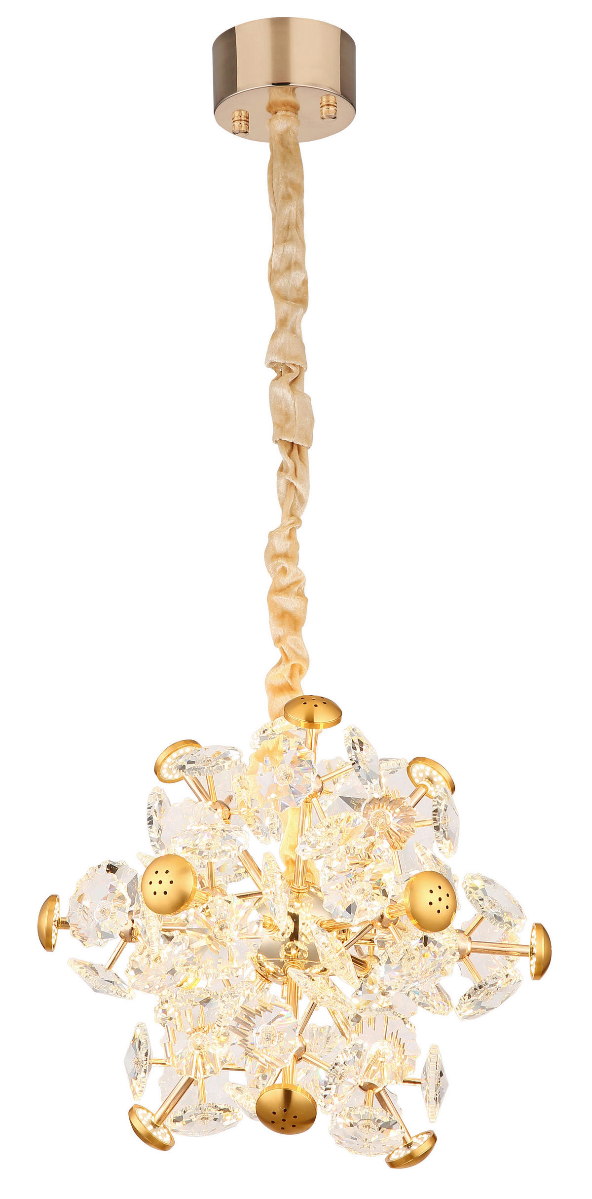 GLOBO Pendelleuchte gold klar Metall Glas H/D: ca. 120x40 cm 1.0 Brennstellen Floriella - gold/klar (40,00/120,00cm) - GLOBO
