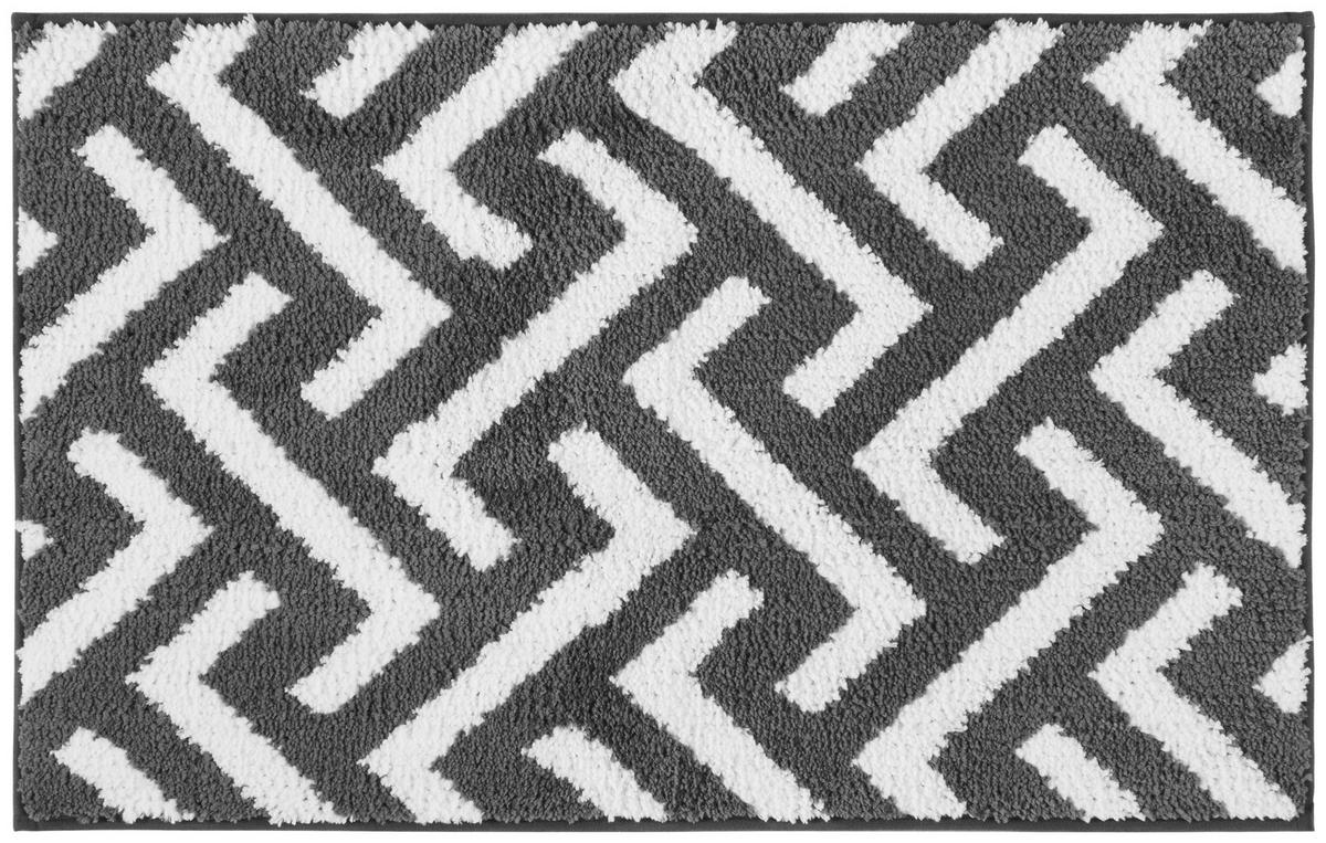 Badematte Badmatte Luxor Badmatte Luxor - weiß/anthrazit (50,00/80,00cm) - POCOline