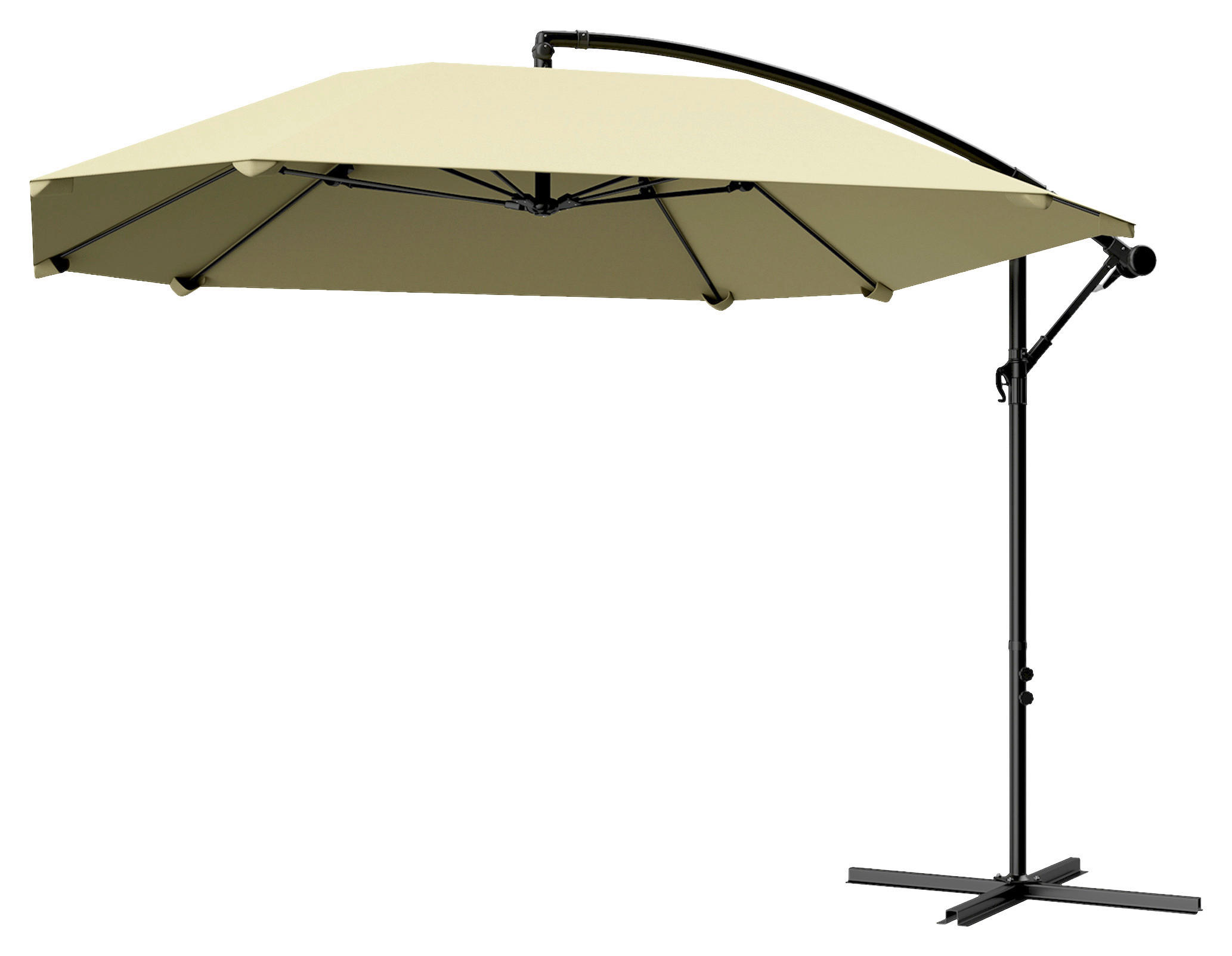 Outsunny Ampelschirm beige Polyester B/H/L: ca. 260x245x304 cm Ampelschirm - beige (304,00/260,00/245,00cm) - Outsunny