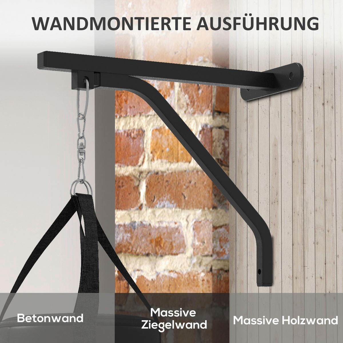 SPORTNOW Aufhängung für Sandsack schwarz Stahl B/H/L: ca. 30x90x30 cm Aufhängung für Sandsack - schwarz (30,00/30,00/90,00cm) - SPORTNOW